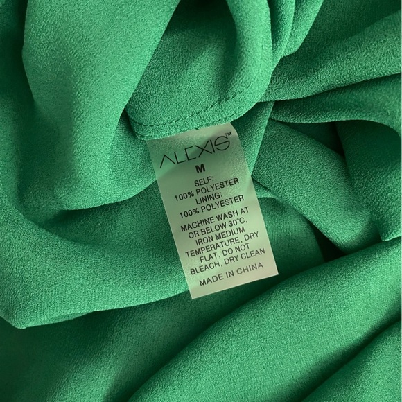 $410 ALEXIS Meadow maxi skirt tie-dye shibori chiffon emerald green M - Picture 12 of 13